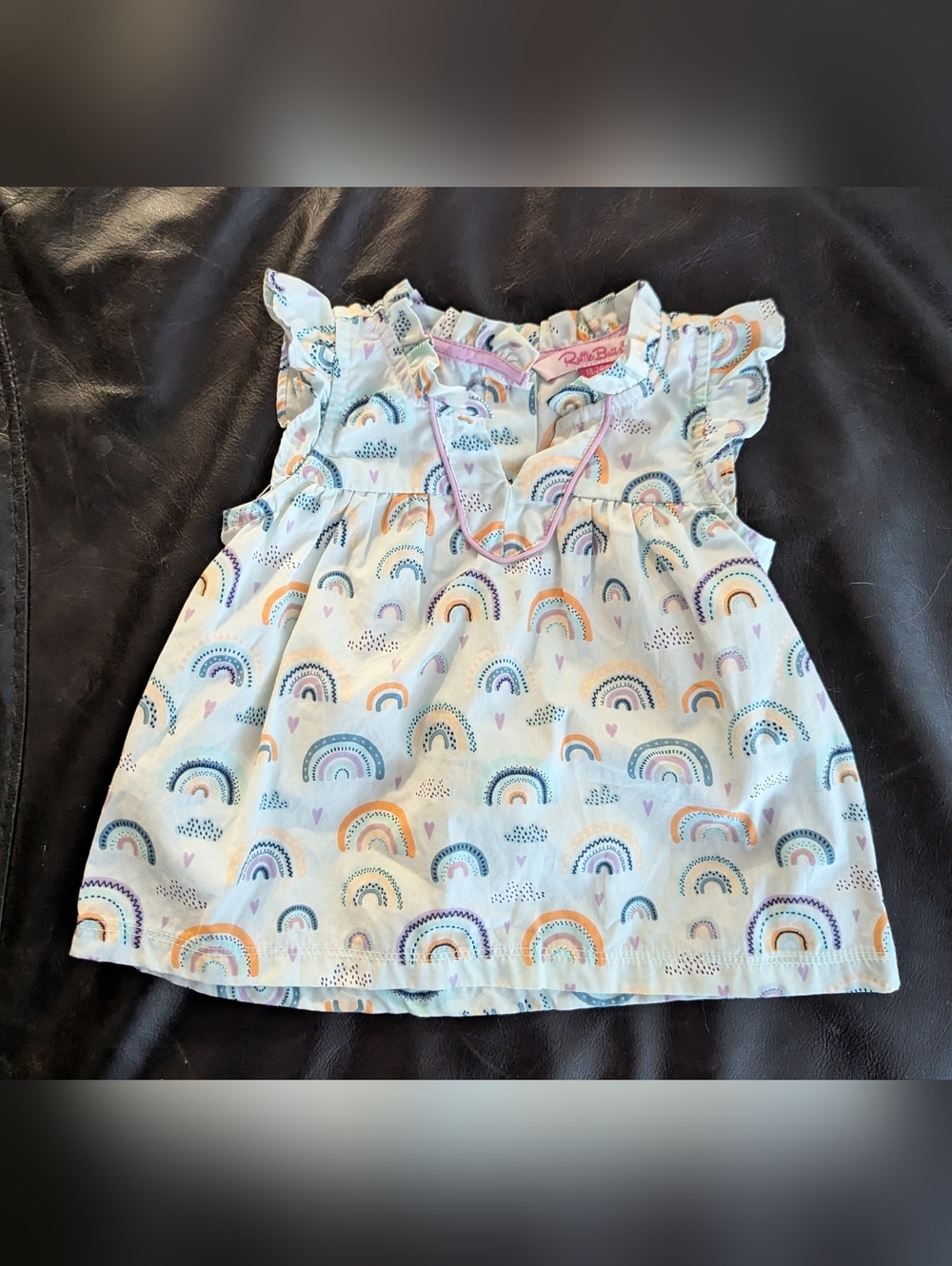 Ruffle Butts Girl's Flutter Tank Top Chasing Rainbows New